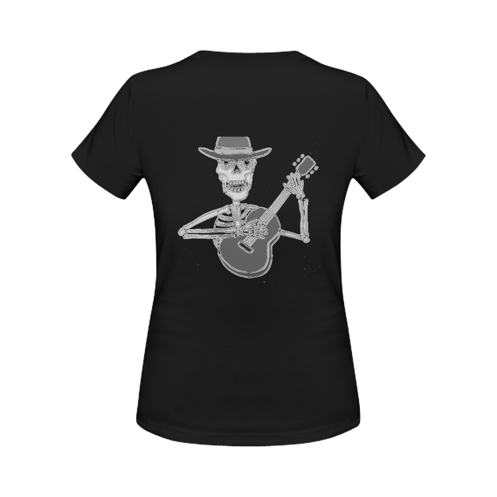 Cool Skeleton Playing Guitar Women's Classic T-Shirt (Model T17）