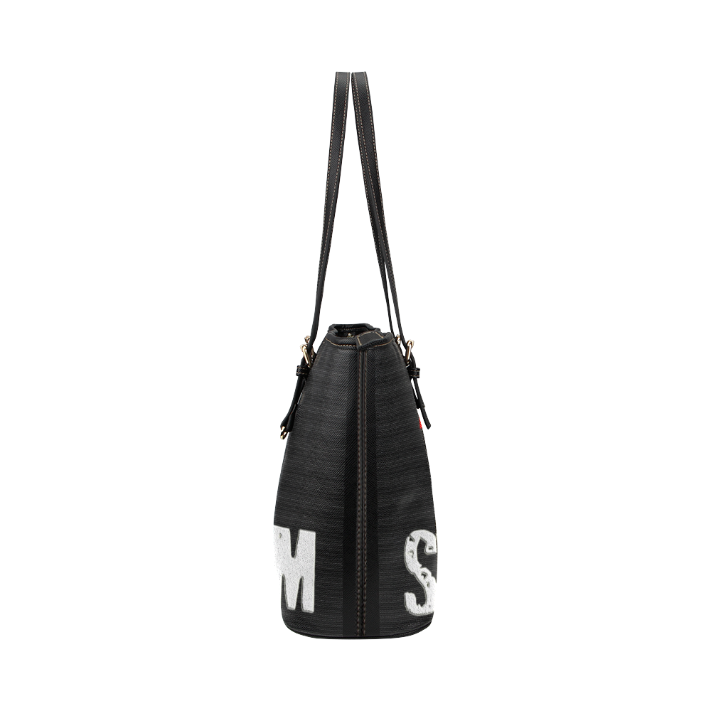 Fuck The System Leather Tote Bag/Large (Model 1651)