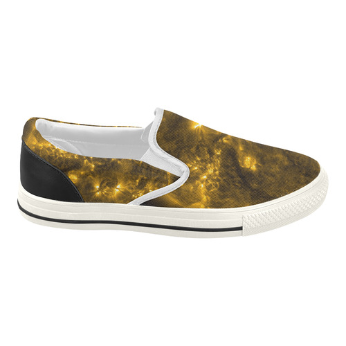 NASA: Sun & Solar Flares Stars Outerspace Women's Slip-on Canvas Shoes (Model 019)