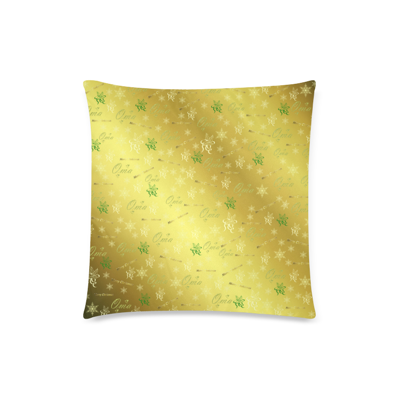 opa gold merry christmas gift in golden Custom Zippered Pillow Case 18"x18"(Twin Sides)