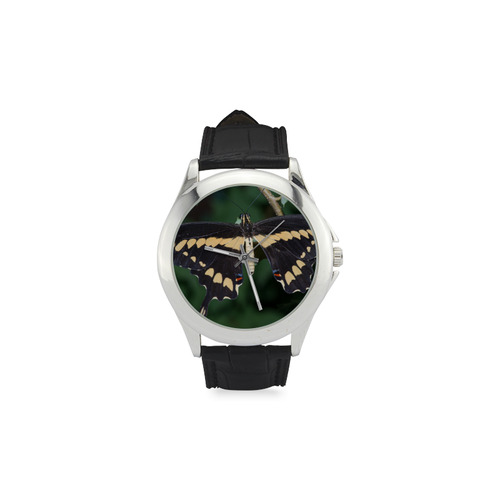 Giant Swallowtail Butterfly Women's Classic Leather Strap Watch(Model 203)
