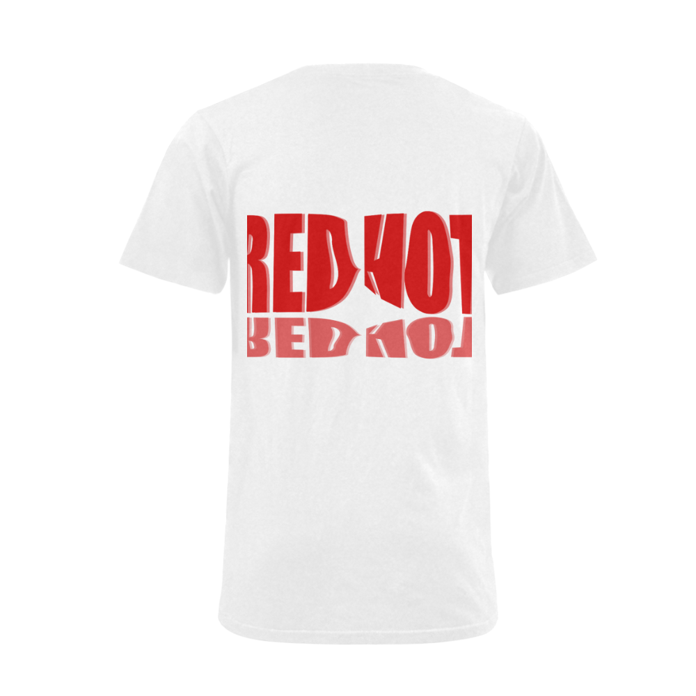 RED HOT MIRRORED design Men's V-Neck T-shirt  Big Size(USA Size) (Model T10)