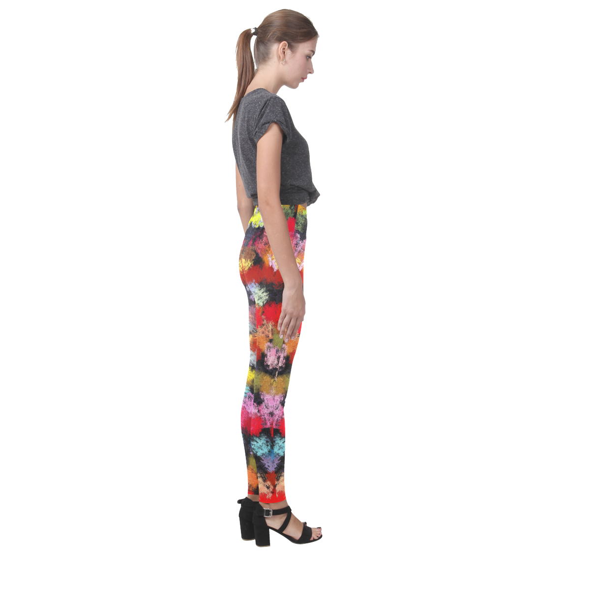 Colorful paint strokes Cassandra Women's Leggings (Model L01)