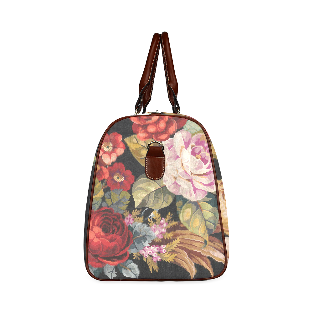 Vintage Floral Beautiful Roses Waterproof Travel Bag/Large (Model 1639)