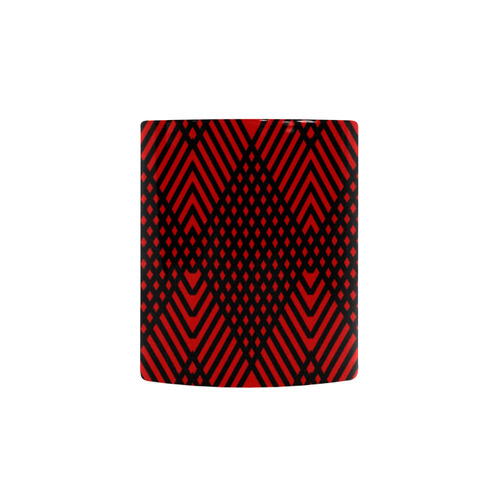 Red and black geometric  pattern,  with rombs. Custom Morphing Mug