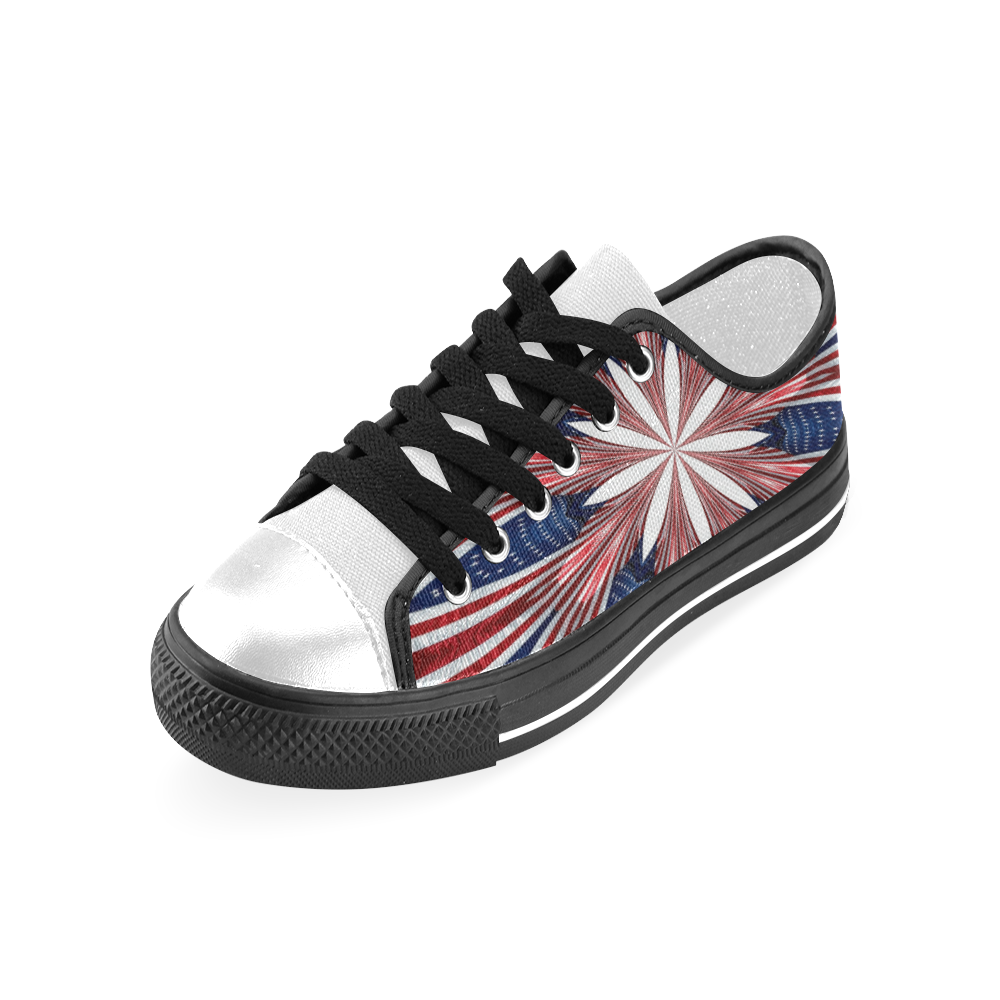 PATRIOTIC: United States Flag Mandala 1 Men's Classic Canvas Shoes (Model 018)