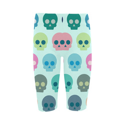 Colorful Skull Cute Pattern Hestia Cropped Leggings (Model L03)
