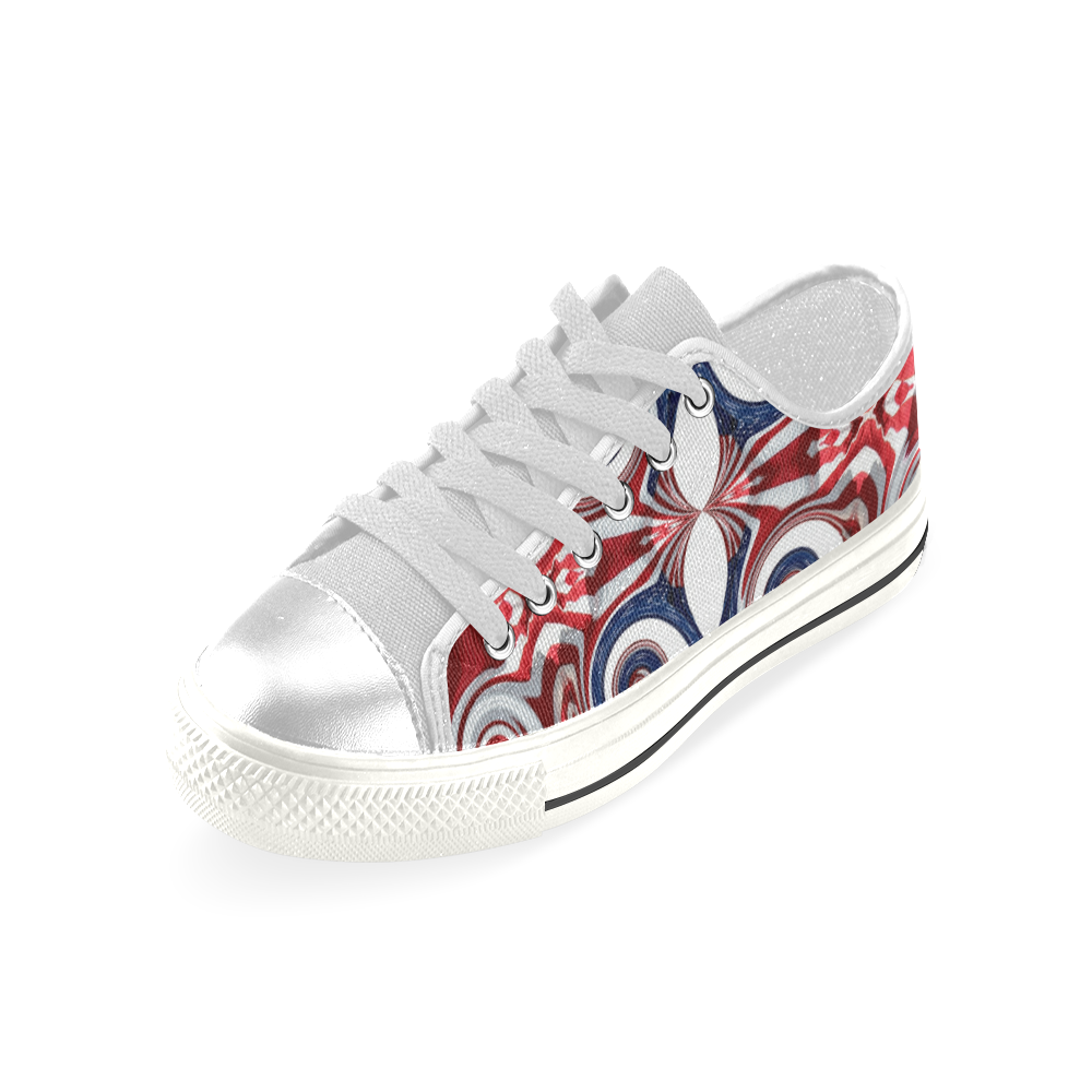 PATRIOTIC: United States Flag Abstract 2 Women's Classic Canvas Shoes (Model 018)