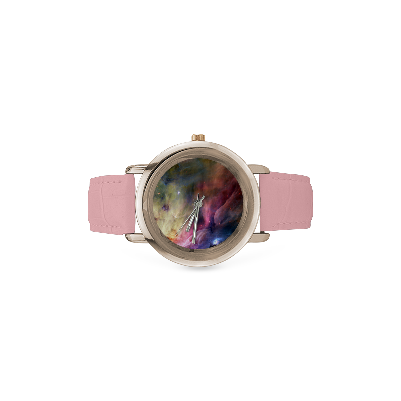 NASA: Ori & Orion Nebula Stars Outerspace Women's Rose Gold Leather Strap Watch(Model 201)