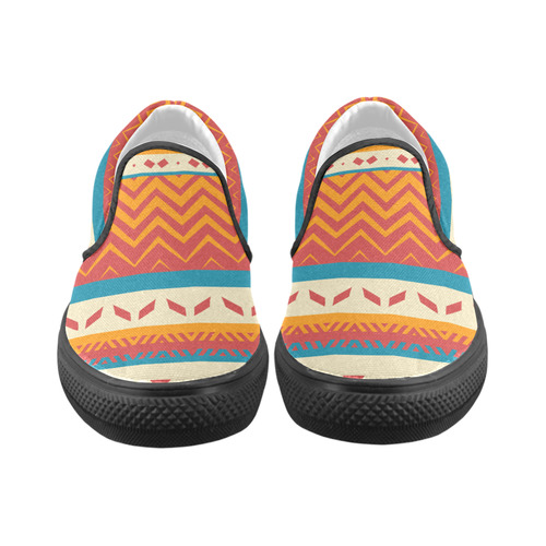 Tribal shapes Men's Unusual Slip-on Canvas Shoes (Model 019)