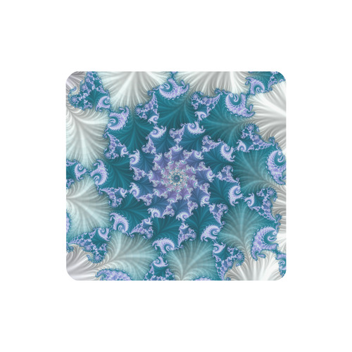 Floral spiral in soft blue on flowing fabric Women's Clutch Wallet (Model 1637)