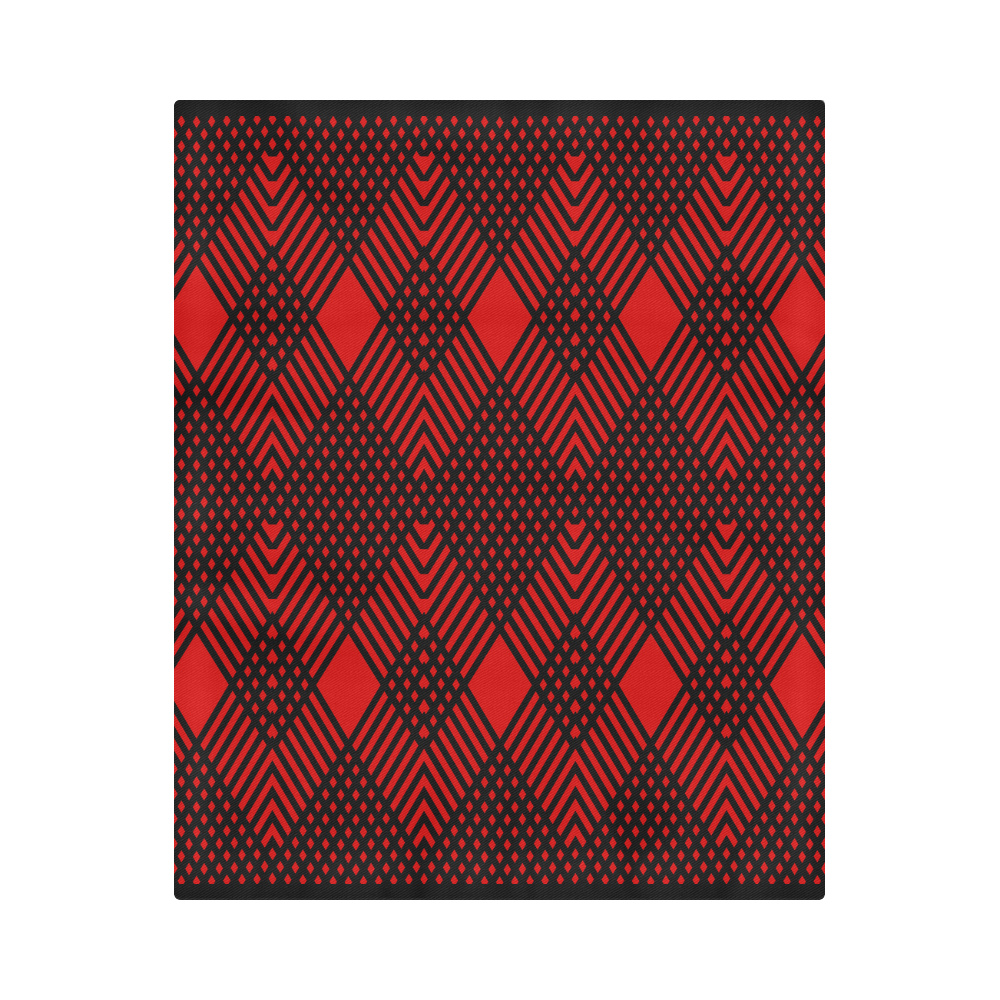 Red and black geometric  pattern,  with rombs. Duvet Cover 86"x70" ( All-over-print)