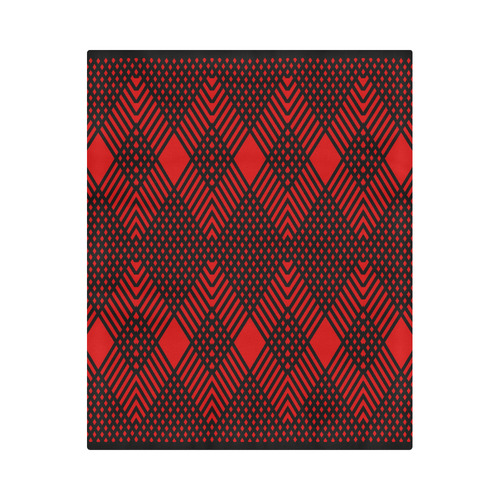 Red and black geometric  pattern,  with rombs. Duvet Cover 86"x70" ( All-over-print)