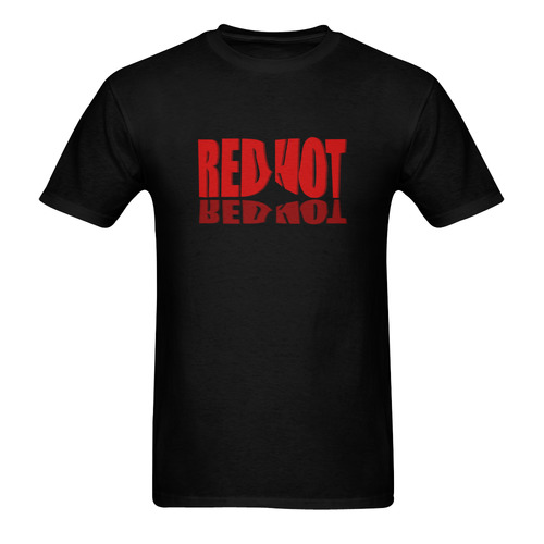 RED HOT MIRRORED TEXT Men's T-Shirt in USA Size (Two Sides Printing)