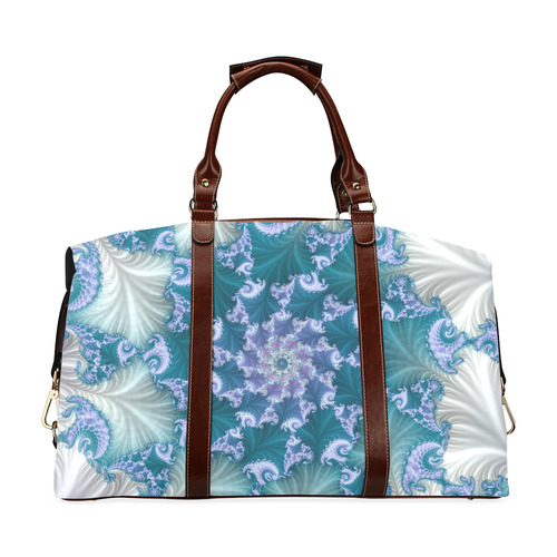 Floral spiral in soft blue on flowing fabric Classic Travel Bag (Model 1643)