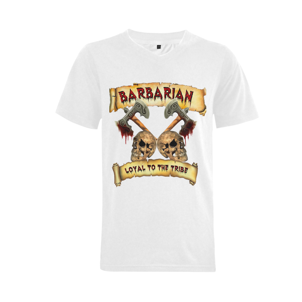 barbarian loyal to the tribe Men's V-Neck T-shirt  Big Size(USA Size) (Model T10)
