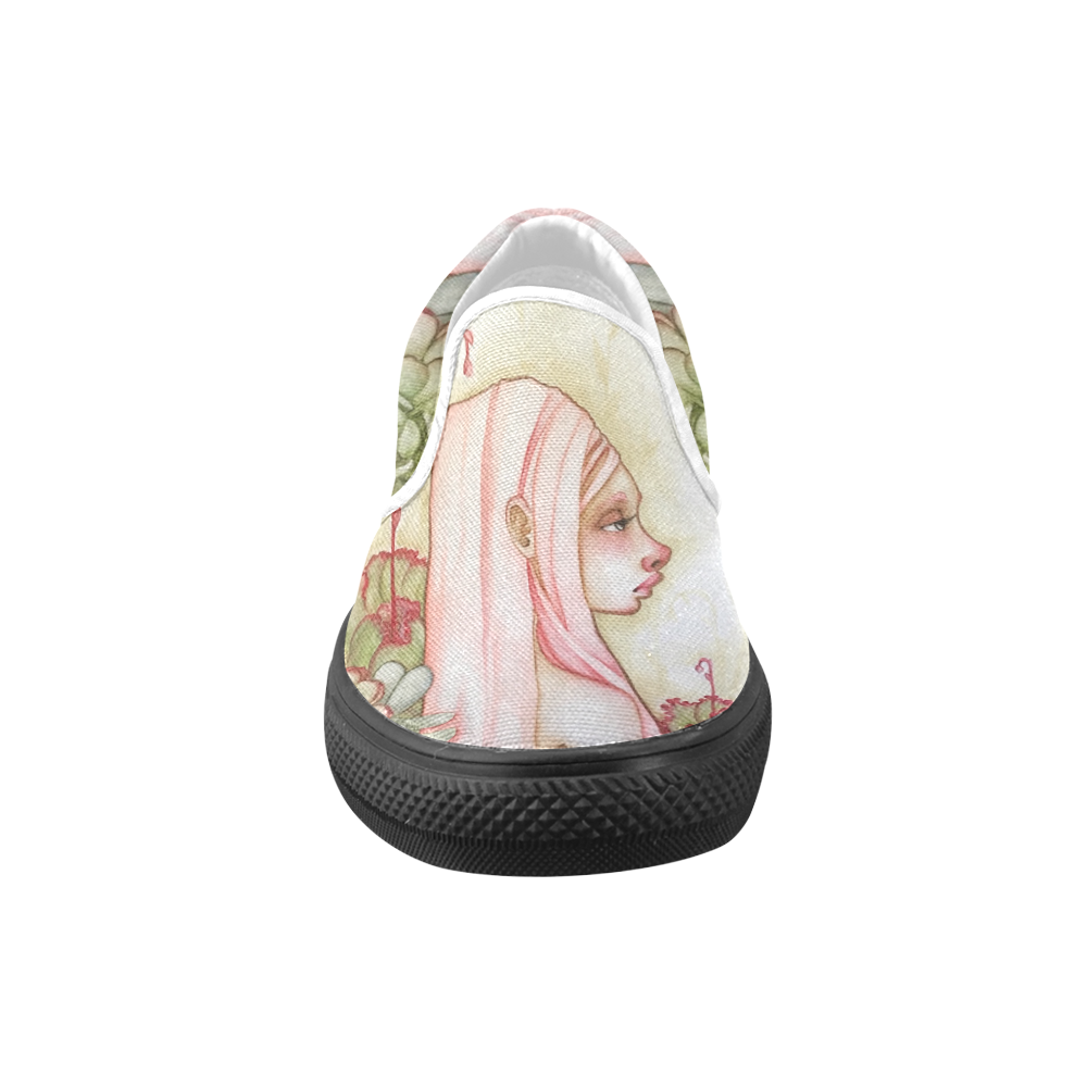 How Her Garden Grows Women's Unusual Slip-on Canvas Shoes (Model 019)