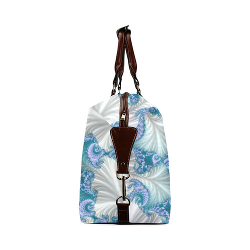 Floral spiral in soft blue on flowing fabric Classic Travel Bag (Model 1643)