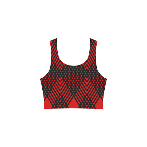 Red and black geometric  pattern,  with rombs. Atalanta Sundress (Model D04)