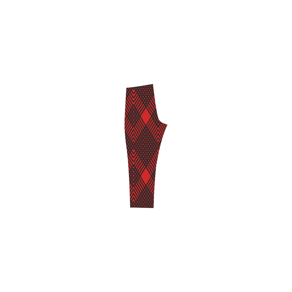 Red and black geometric  pattern,  with rombs. Capri Legging (Model L02)