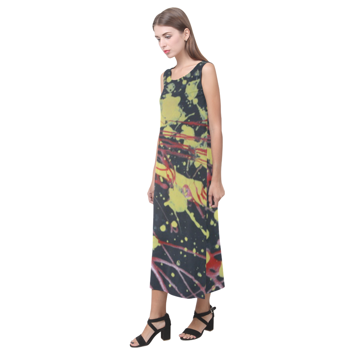 solar visual Phaedra Sleeveless Open Fork Long Dress (Model D08)