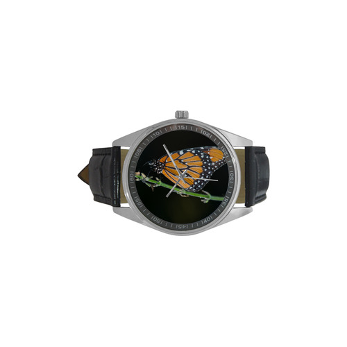 Monarch Butterfly Men's Casual Leather Strap Watch(Model 211)