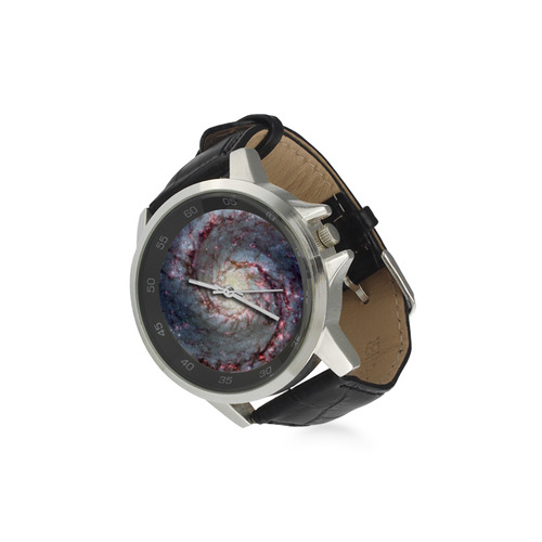 NASA: Whirlpool Galaxy Stars Outerspace Unisex Stainless Steel Leather Strap Watch(Model 202)