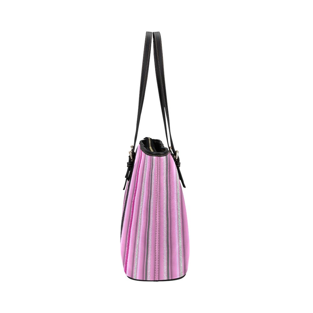 Pink Glamour Leather Tote Bag/Small (Model 1651)
