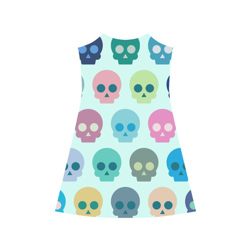 Colorful Skull Cute Pattern Alcestis Slip Dress (Model D05)