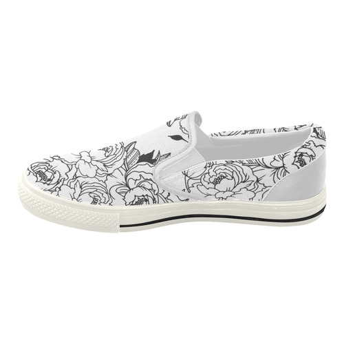 floral2 Women's Slip-on Canvas Shoes (Model 019)