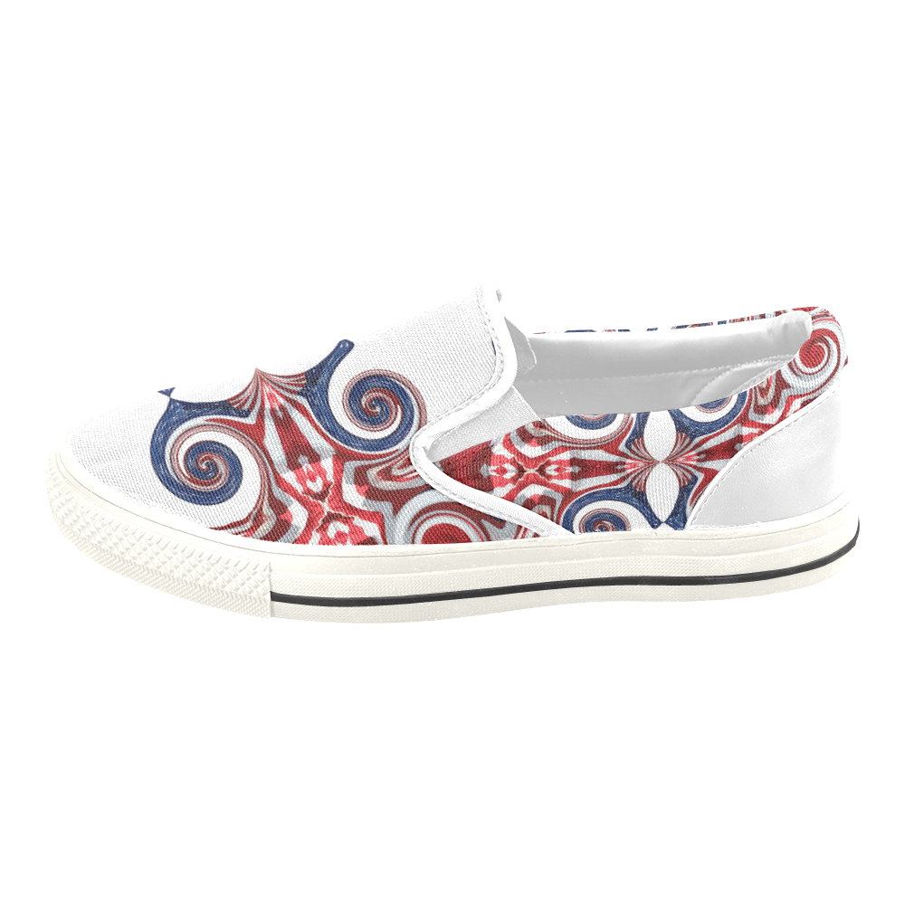 PATRIOTIC: United States Flag Abstract 2 Men's Unusual Slip-on Canvas Shoes (Model 019)