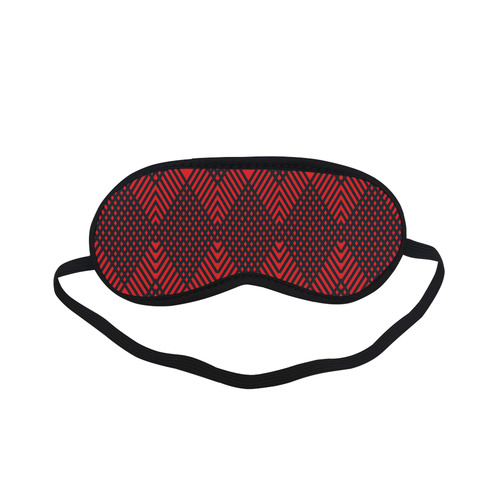 Red and black geometric  pattern,  with rombs. Sleeping Mask