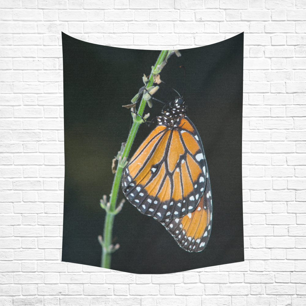Monarch Butterfly Cotton Linen Wall Tapestry 60"x 80"