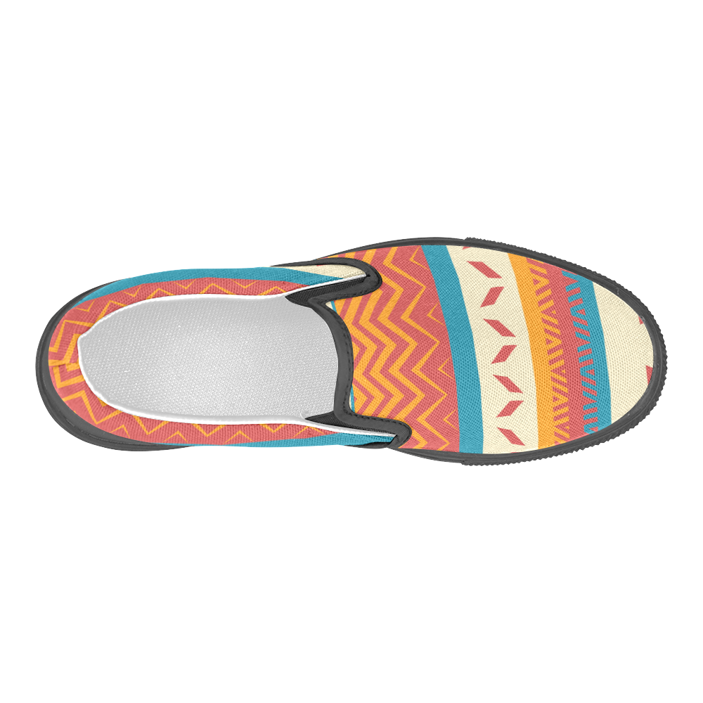Tribal shapes Men's Slip-on Canvas Shoes (Model 019)