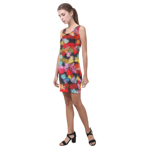 Colorful paint strokes Medea Vest Dress (Model D06)