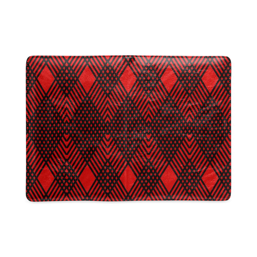 Red and black geometric  pattern,  with rombs. Custom NoteBook A5