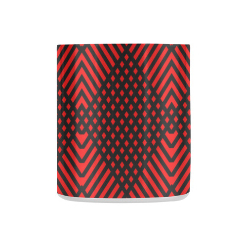 Red and black geometric  pattern,  with rombs. Classic Insulated Mug(10.3OZ)