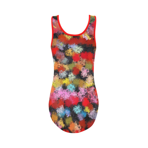 Colorful paint strokes Vest One Piece Swimsuit (Model S04)