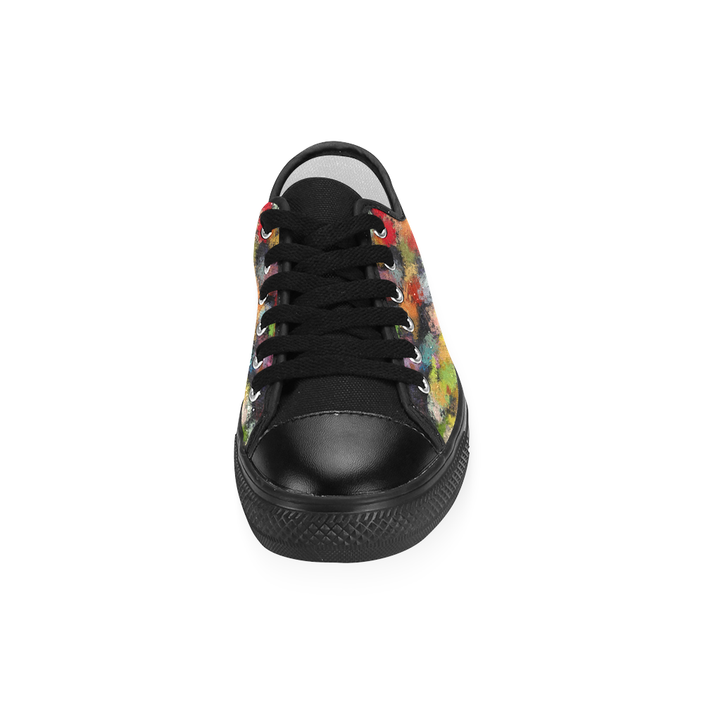 Colorful paint strokes Women's Classic Canvas Shoes (Model 018)