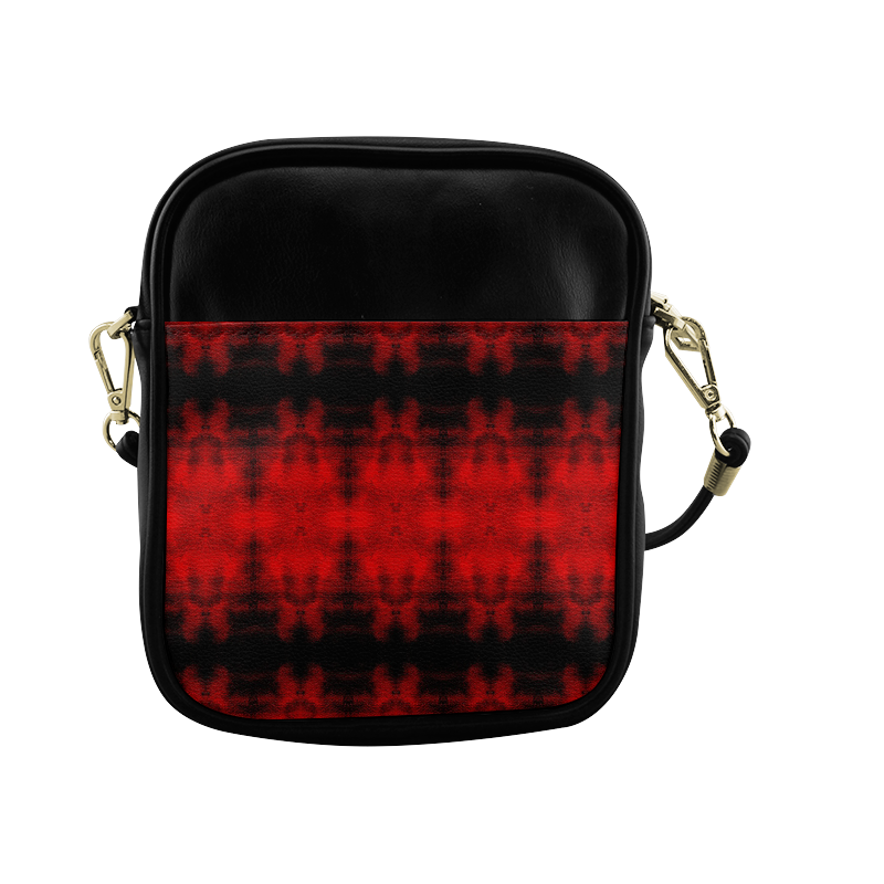 Red Black Gothic Pattern Sling Bag (Model 1627)