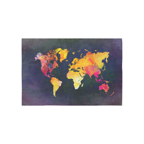 world map 31 Cotton Linen Wall Tapestry 60"x 40"