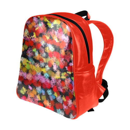Colorful paint strokes Multi-Pockets Backpack (Model 1636)