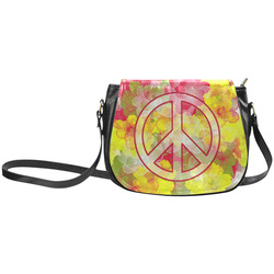 Flower Power Peace Classic Saddle Bag/Small (Model 1648)