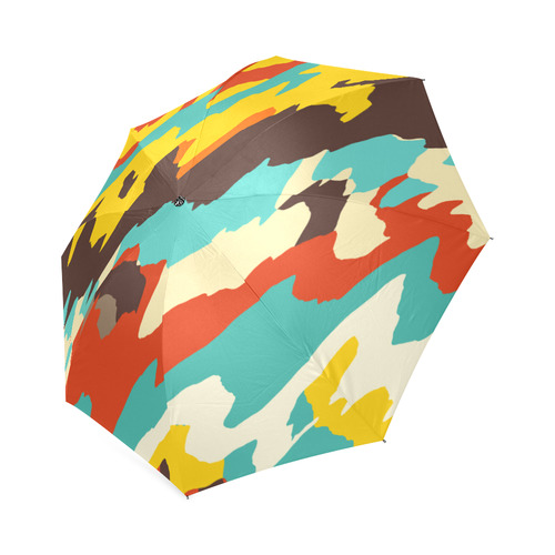 Wavy retro  texture Foldable Umbrella (Model U01)