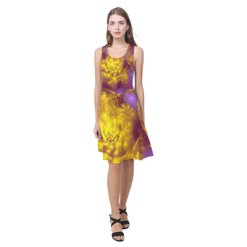 Bright purple and yellow Atalanta Casual Sundress(Model D04)