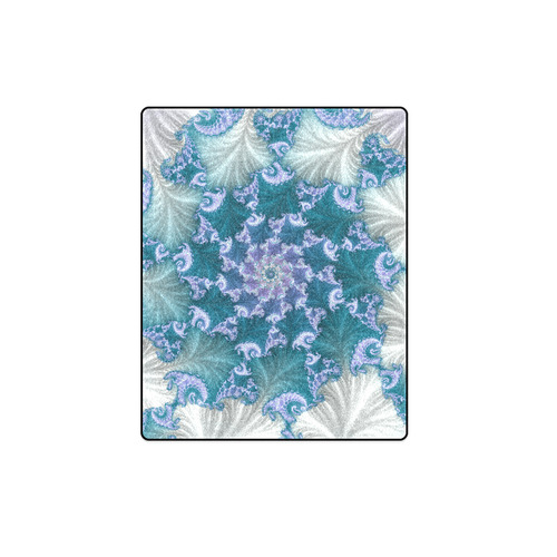 Floral spiral in soft blue on flowing fabric Blanket 40"x50"