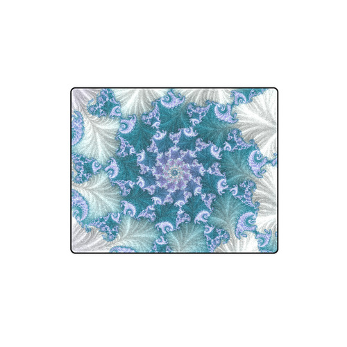 Floral spiral in soft blue on flowing fabric Blanket 40"x50"