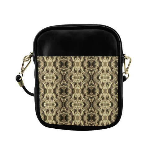 Gold Fabric Pattern Design Sling Bag (Model 1627)