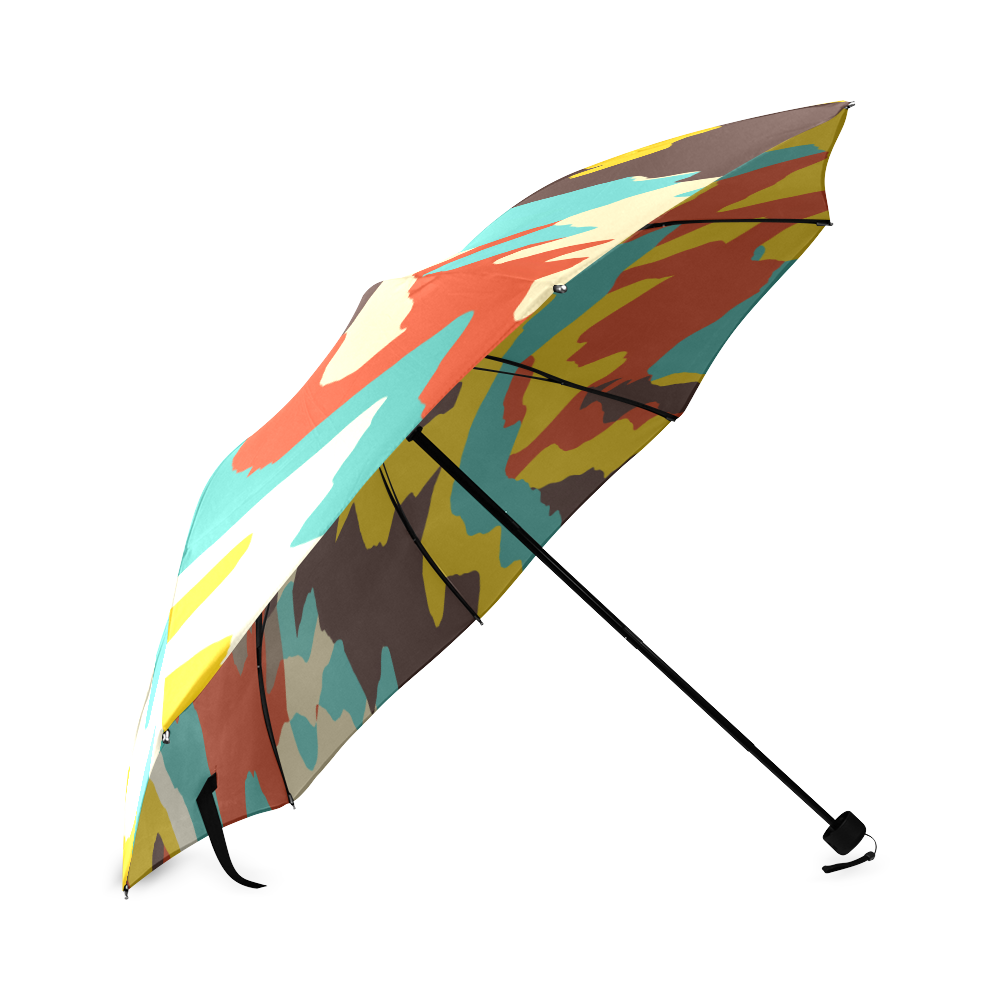 Wavy retro  texture Foldable Umbrella (Model U01)