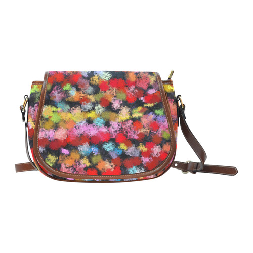 Colorful paint strokes Saddle Bag/Small (Model 1649) Full Customization